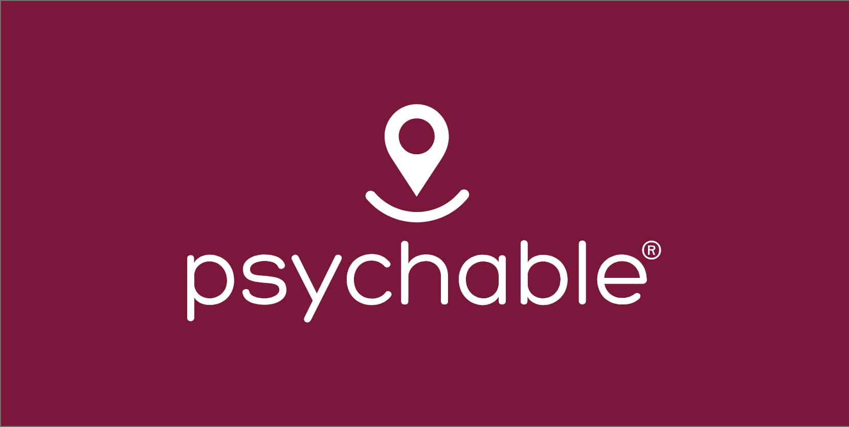 Reverse logo on burgundy background